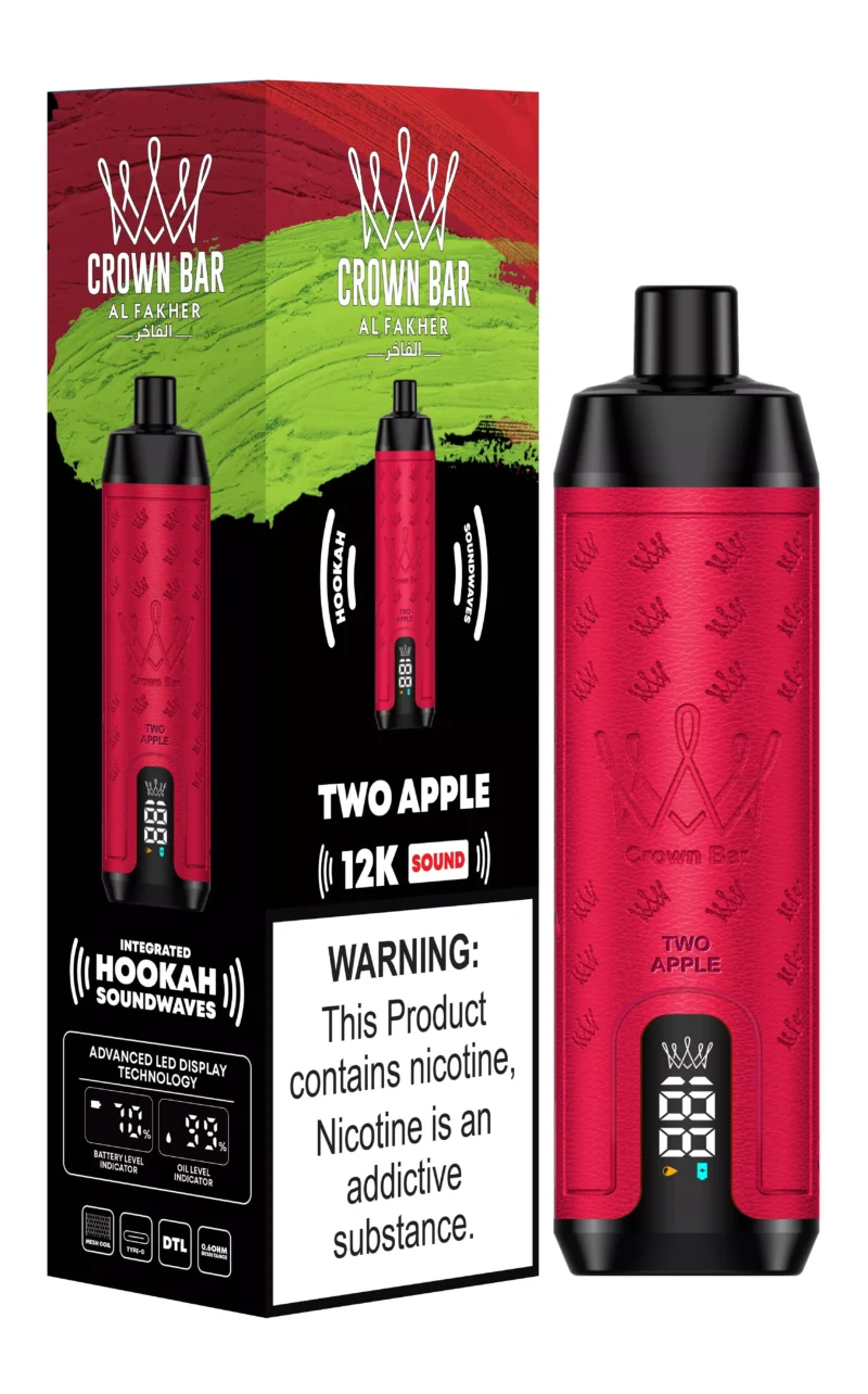 AI Fakher Crown Bar 12000 Trekken Wegwerp E-sigaret – Twee appels