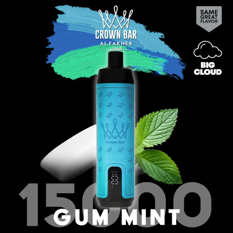 AI Fakher Crown Bar 15000 Trekken Wegwerp E-sigaret – Kauwgom Mint