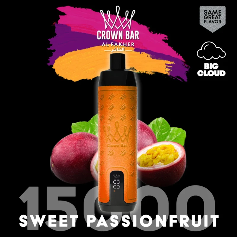AI Fakher Crown Bar 15000 Trekken Wegwerp E-sigaret – Zoete Passievrucht