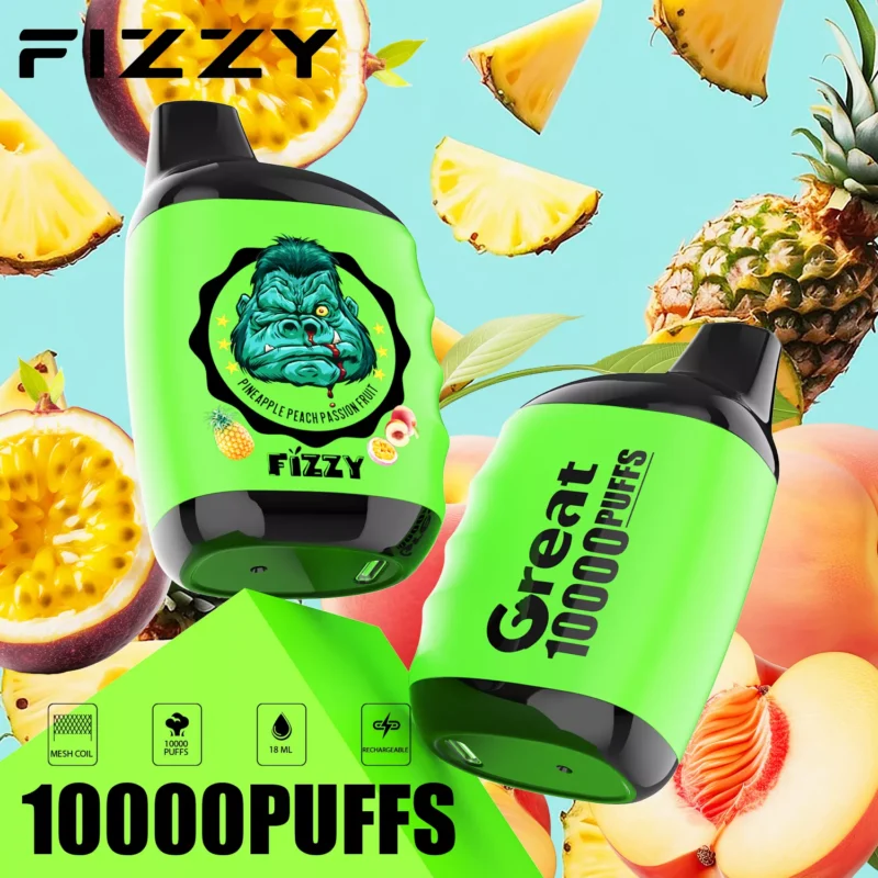 Fizzy GREAT 10000 Trekken Wegwerp E-sigaret – Ananas perzik passievrucht