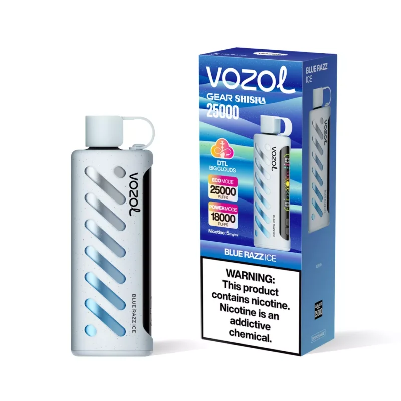 Vozol Gear Shisha 25000 Trekken Wegwerp E-sigaret – Blauwe razz ijs