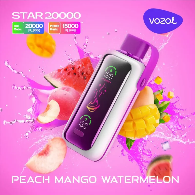 Vozol Star 20000 Trekken Wegwerp E-sigaret – Perzik Mango Watermeloen