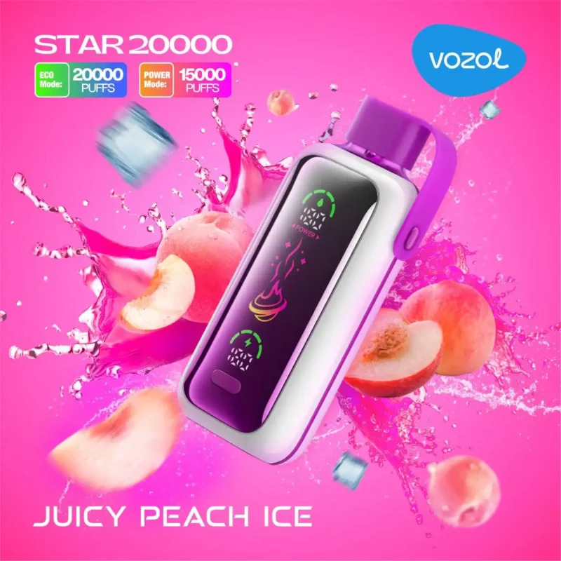 Vozol Star 20000 Trekken Wegwerp E-sigaret – SAPPIGE PERZIK ICE